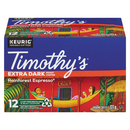 TIMOTHY'S ESPRESSO FRENCH ROAST 12 KCUP, 6 X 127 G