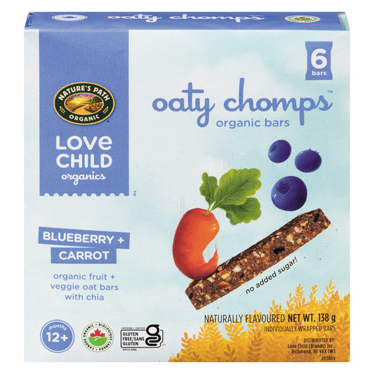 LOVE CHILD BLUEBERRY CARROT OAT BAR, 8 X 138 G