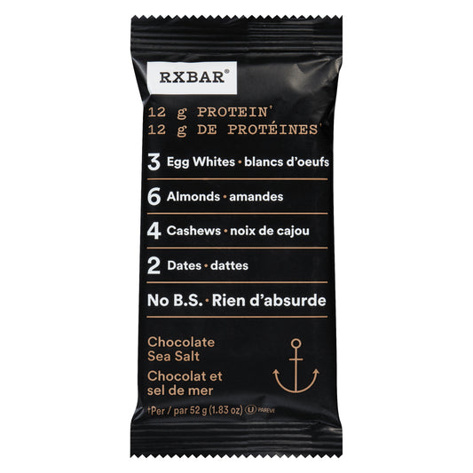 RXBAR CHOCOLATE SEA SALT BAR, 12 X 52 G