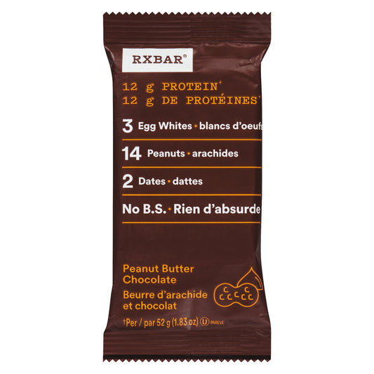 RXBAR CHOCOLATE PEANUT BUTTER BAR, 12 X 52 G