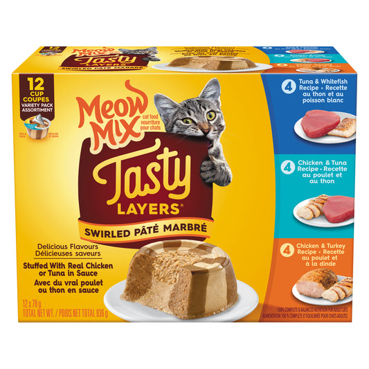 MEOW MIX CHICKEN & FISH CAT FOOD 12PK, 4 X 936 G