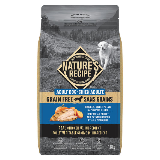 NATURE'S RECIPE DOG FOOD DRY CHICKEN, 4 X 1.8 KG