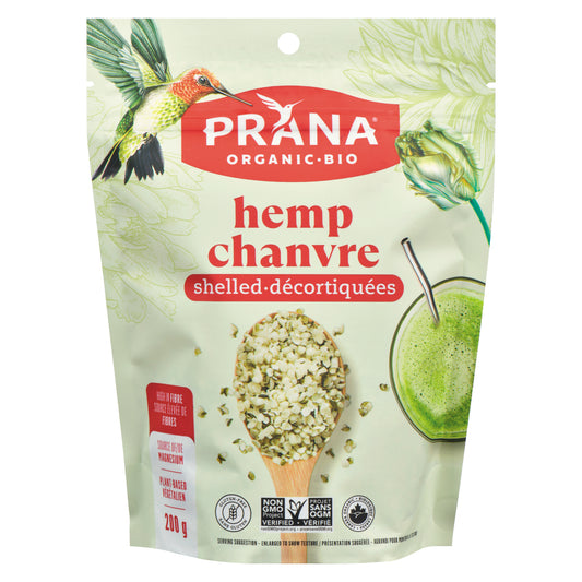 PRANA SHELLED HEMP SEEDS ORGANIC, 8 X 200 G