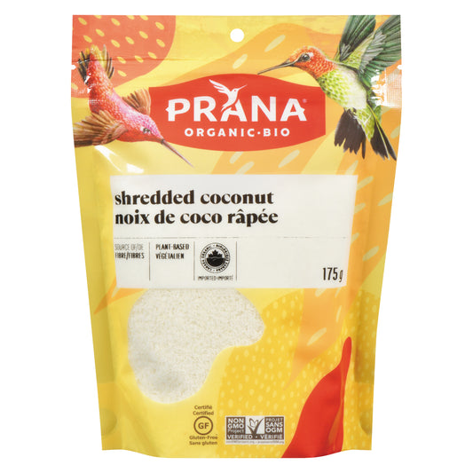 PRANA ORGANIC SHREDDED COCONUT, 6 X 175 G