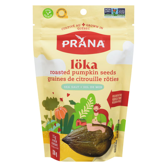 PRANA ROASTED SEA SALT PUMPKIN SEEDS, 8 X 130 G