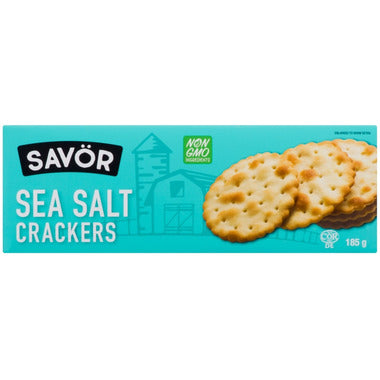 SAVOR, SEA SALT CRACKERS, 12 x 185G