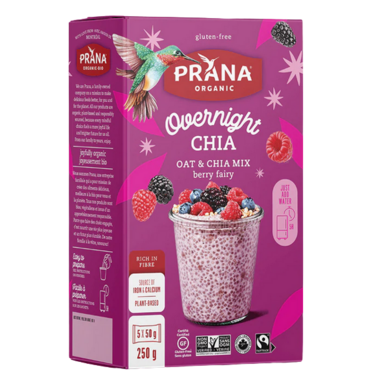 PRANA, OVERNIGHT CHIA - BERRY FAIRY, 8 x 5X50G