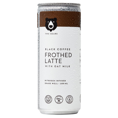 TWO BEARS, FROTHED COFFEE LATTE WITH OAT MILK - BLA, 6 x 207ML