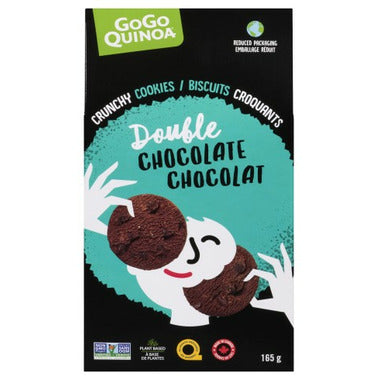 GOGO QUINOA, QUINOA COOKIES DOUBLE CHOCOLATE, 6 x 165G