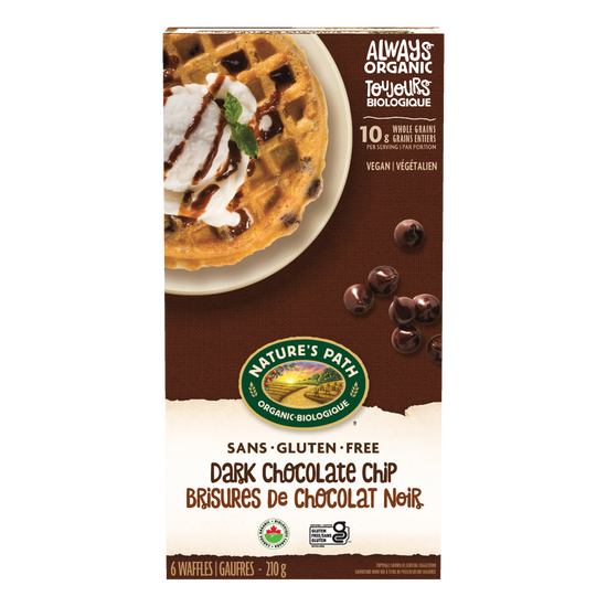 NATURE'S PATH, DARK CHOCOLATE CHIP WAFFLES, 12 x 210G