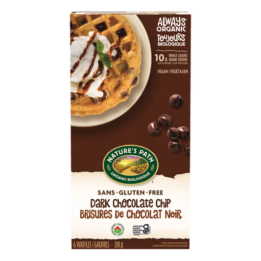 NATURE'S PATH, DARK CHOCOLATE CHIP WAFFLES, 12 x 210G