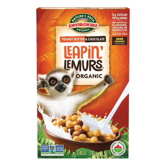 NATURE'S PATH, PEANUT BTTR&CHOC LEAPIN LEMURS CEREAL OR, 12 x 284G