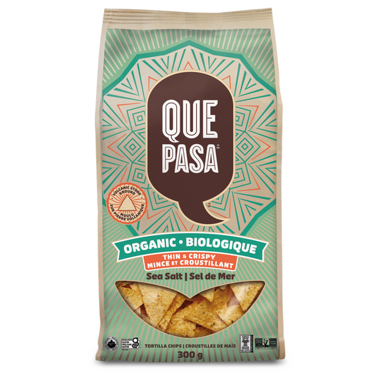 QUE PASA, THIN AND CRISPY SEA SALT TORILLA CHIPS, 12 x 300G