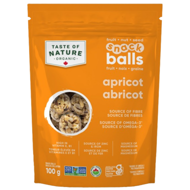TASTEOFNATURE, ORG SNACK BALLS APRICOT, 6 x 100G