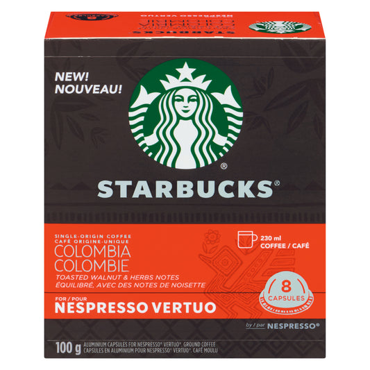 STARBUCKS NESPRESSO VERTUO PODS, COLOMBIAN (8), 4 X 100 G