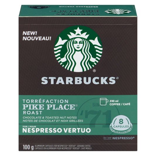 STARBUCKS NESPRESSO VERTUO PODS, PIKE PLACE (8), 4 X 100 G