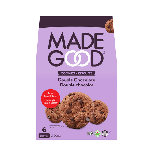 MADE GOOD, DOUBLE CHOCOLATE CRUNCHY COOKIES, 6 x 200G