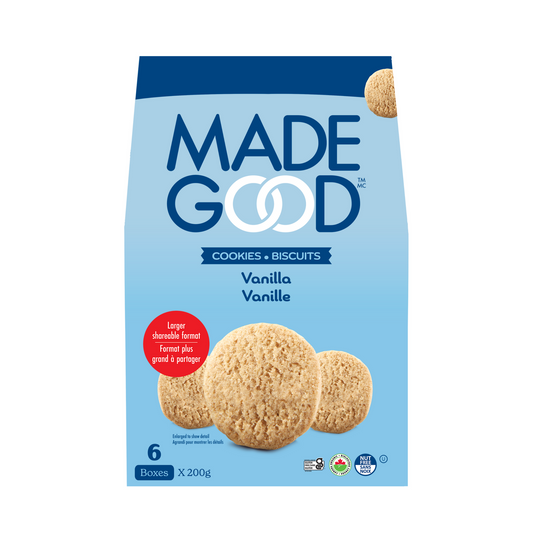 MADE GOOD, VANILLA CRUNCHY COOKIES, 6 x 200G