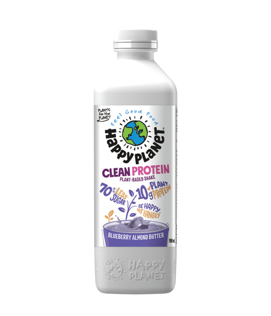 HAPPY PLANET, CLEAN PROTEIN - BLUEBERRY ALMOND BUTTER, 6 x 900ML