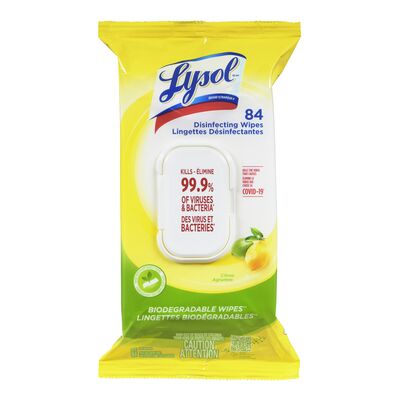 LYSOL DISINFECTANT WIPES CITRUS, 4 X 84 UN
