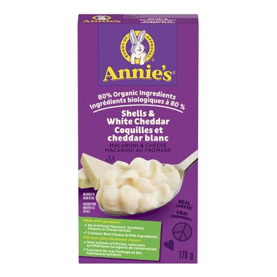 ANNIE'S WHITE CHEDDAR SHELLS, 12 X 170 G