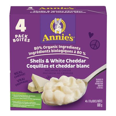 ANNIE'S SHELLS WHITE CHEDDAR, 4 X 680 G