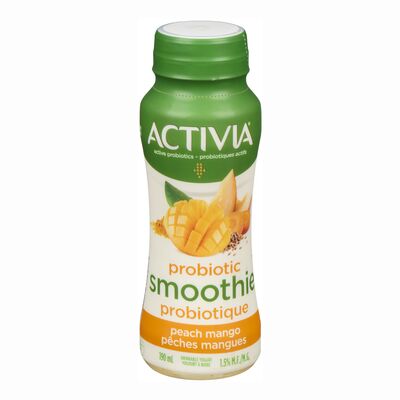 ACTIVIA PEACH MANGO PROBIOTIC SMOOTHIE, 8 X 190 ML