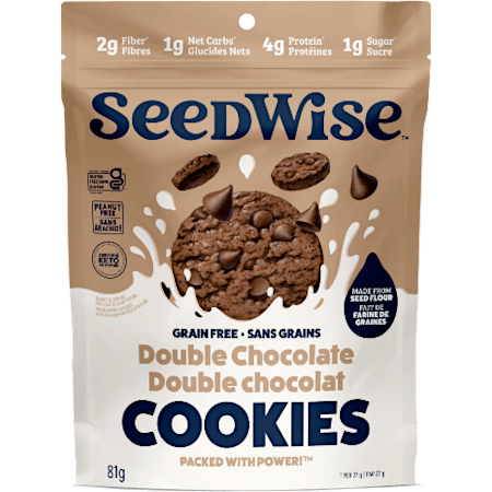OZERY FAMILY BA, SEEDWISE - DOUBLE CHOCOLATE COOKIES, 6 x 81G