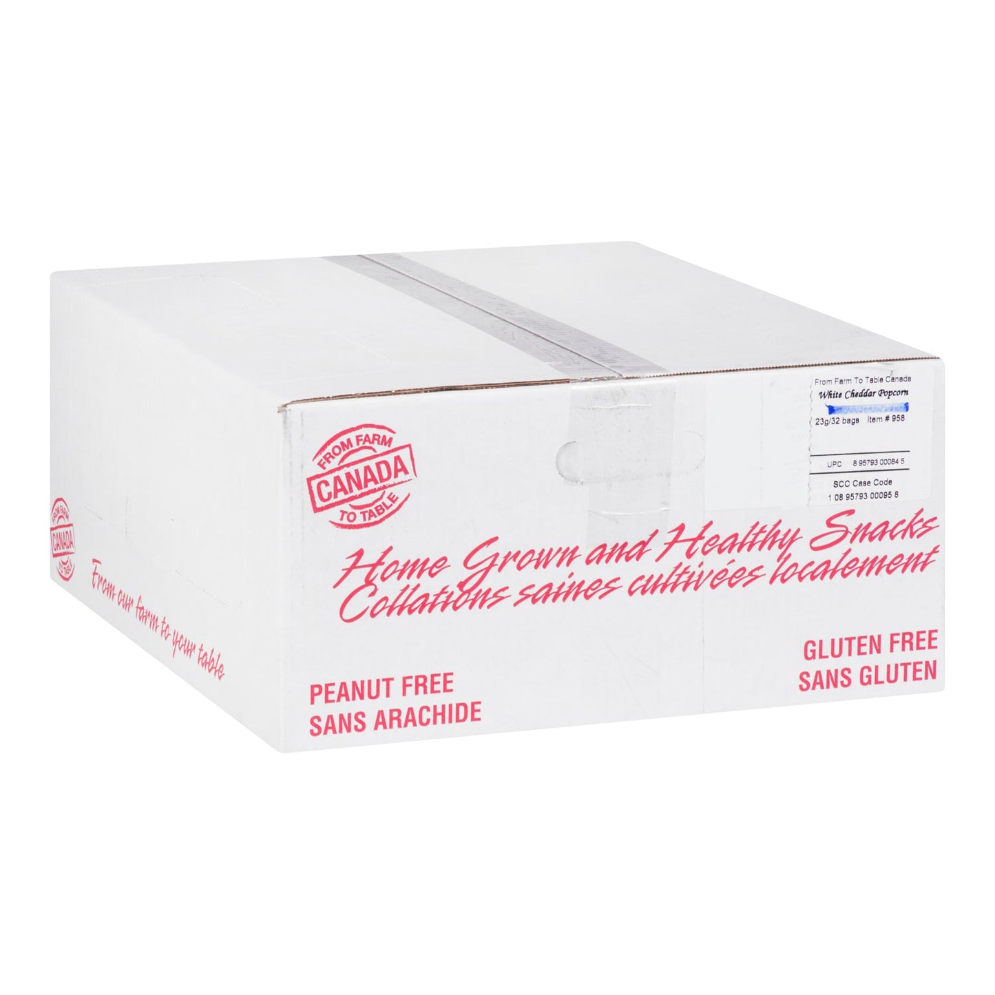 FROM FARM TO TABLE, POPCORN BOLD WHITE CHEDDAR, 32 X 23G