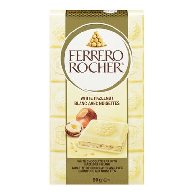 FERRERO WHITE CHOCOLATE AND HAZELNUT BAR, 8 X 90 G