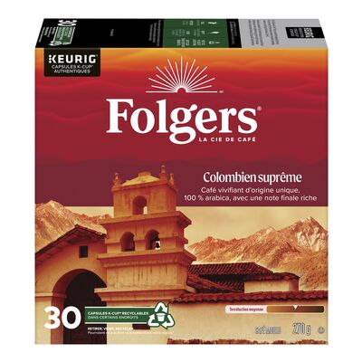 FOLGERS BLACK COFFEE 30 K-CUPS, 4 X 30 X 8 G