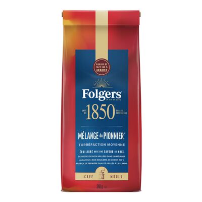 FOLGERS 1850 GROUND COFFEE PIONEER BLEND, 6 X 340 G