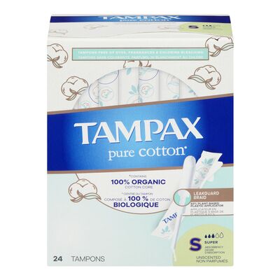 TAMPAX PURE COTTON TAMPONS, 3 X 24 UN