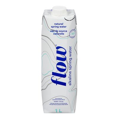 FLOW ALKALINE SPRING WATER, 6 X 1 L