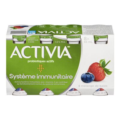 ACTIVIA STRAWBERRY FLAVORED YOGURT DRINK, 6 X 8 X 93 ML