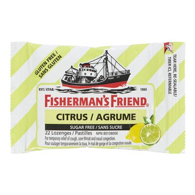 FISHFRIEND CITRUS SUGAR-FREE LOZENGE, 16 X 22 UN
