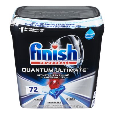 FINISH POWBALL QUANTUM ULTIMATE DISHWASHER DETERGENT, 3 X 72 UN