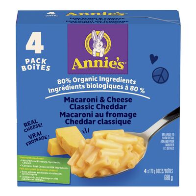 ANNIE'S CHEDDAR MACARONI & CHEESE, 4 X 680 G