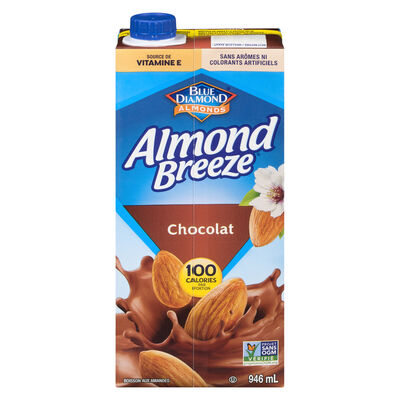 BLUE DIAMOND ALMOND BREEZE CHOCOLATE SUGAR-SWEETENED, 12 X 946 ML