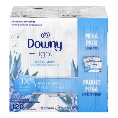 DOWNY SHEETS MEGA OCEAN MIST, 3 X 120 UN