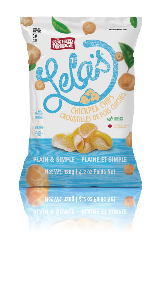 COVERED BRIDGE, LELA'S-CHICKPEA CHIPS PLAIN & SIMPLE, 8 x 120G