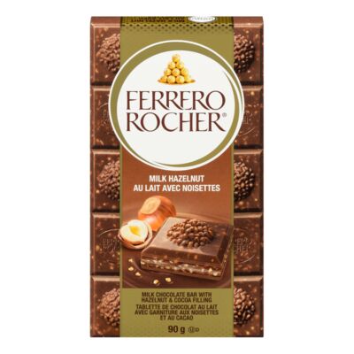 FERRERO MILK CHOCOLATE AND HAZELNUT BAR, 8 X 90 G