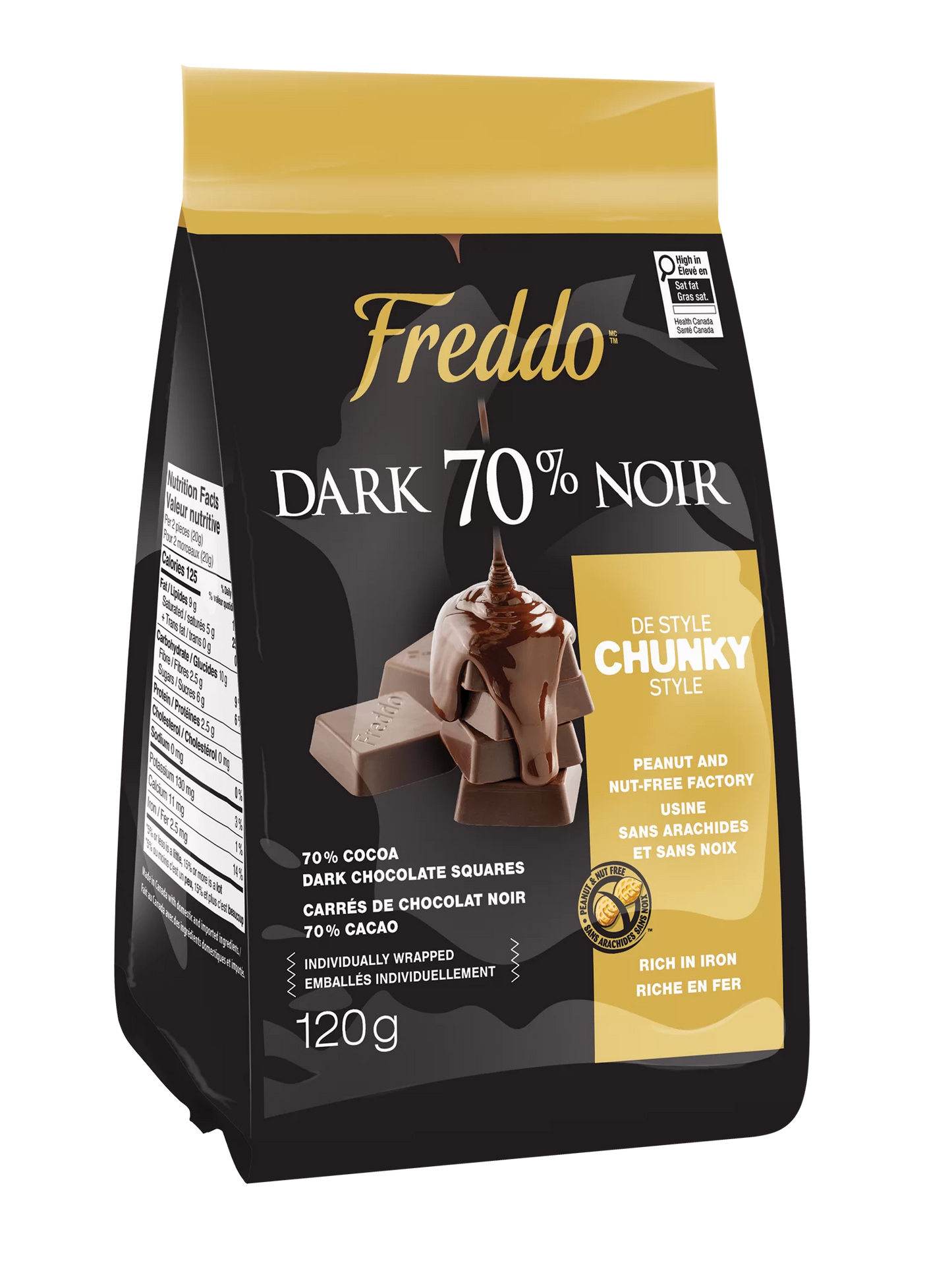 FREDDO CHUNKY DARK 70% CACAO, 10 X 120 G
