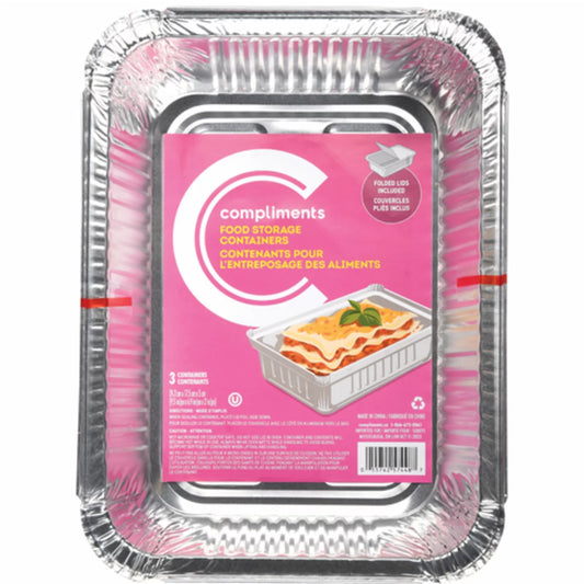 COMPLIMENTS ALUMINUM CONTAINER WITH LID 4 LBS, 24 X 3 UN