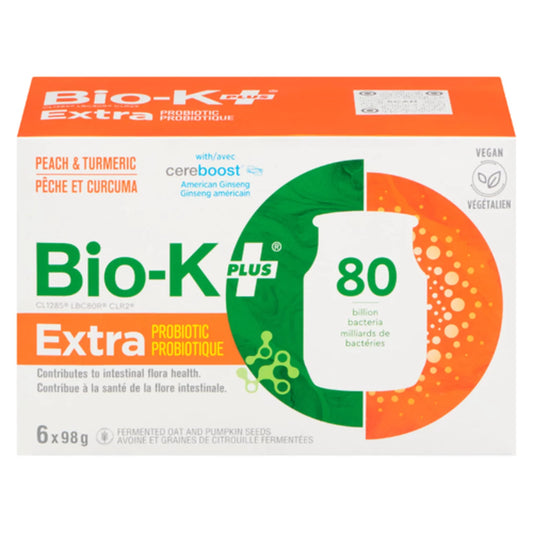 BIO-K+ EXTRA PEACH TURMERIC, 4 X 6 X 98 G
