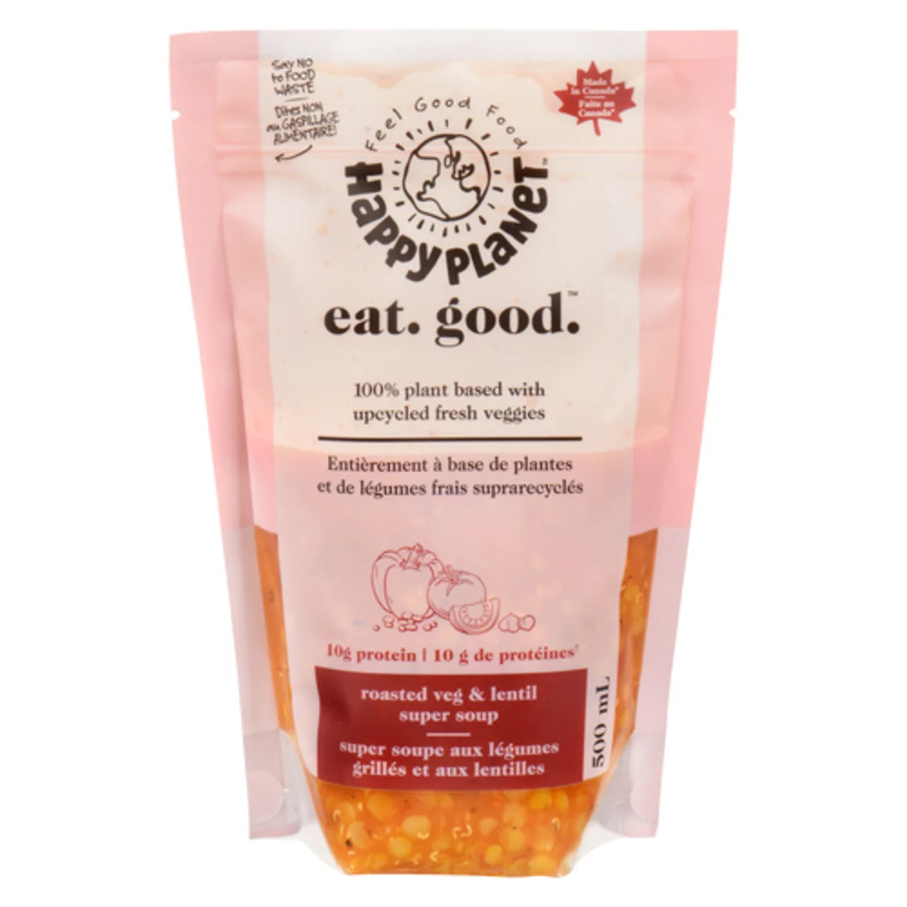 HAPPY PLANET, ROASTED VEG&LENTIL, 6 x 500ML
