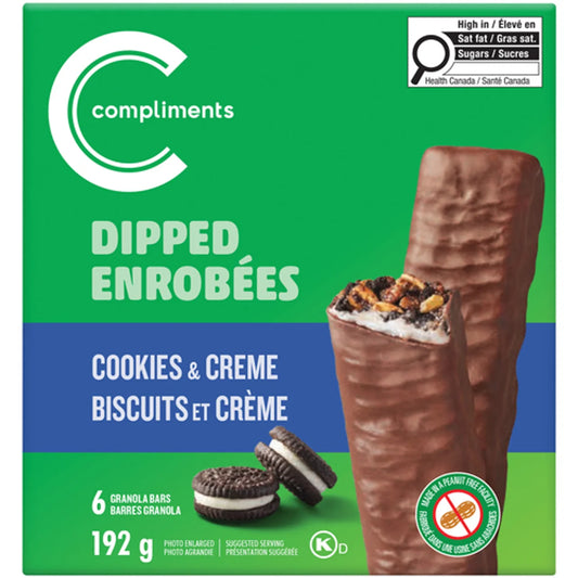 COMPLIMENTS CHOCOLATE CREAM BISCUIT GRANOLA BAR, 12 X 192 G