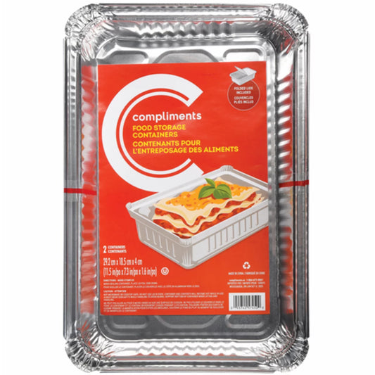 COMPLIMENTS ALUMINUM CONTAINER WITH LID 5 LBS, 12 X 2 UN