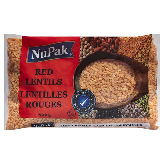 NUPAK RED LENTILS, 12 X 900 G