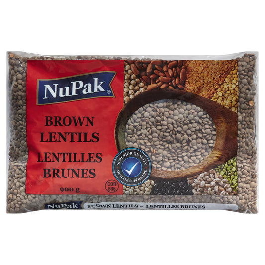 NUPAK BROWN LENTILS, 12 X 900 G